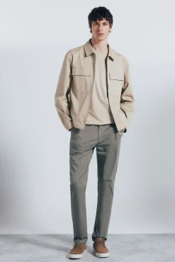 Springfield Calças|Chinos-Calças chino slim fit bege