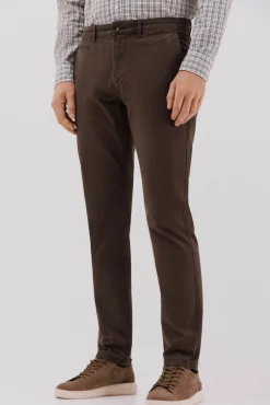 Cortefiel Calças|Chinos-Calças chino slim fit Castanho