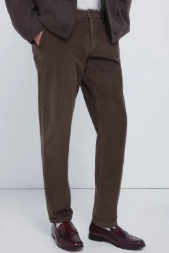 Springfield Calças|Chinos-Calças chino slim fit confortável de veludo cotelê lavado cru