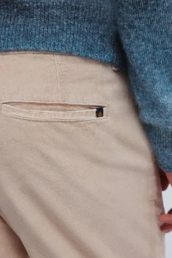 Springfield Calças|Chinos-Calças chino slim fit confortável de veludo cotelê lavado bege