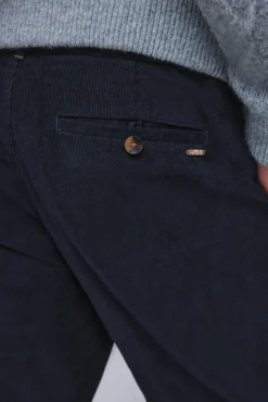 Springfield Calças|Chinos-Calças chino slim fit de veludo cotelê micro azul