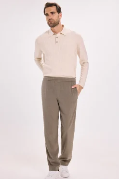 Jack & Jones Calças-Calças clássicas com cós elástico Castanho