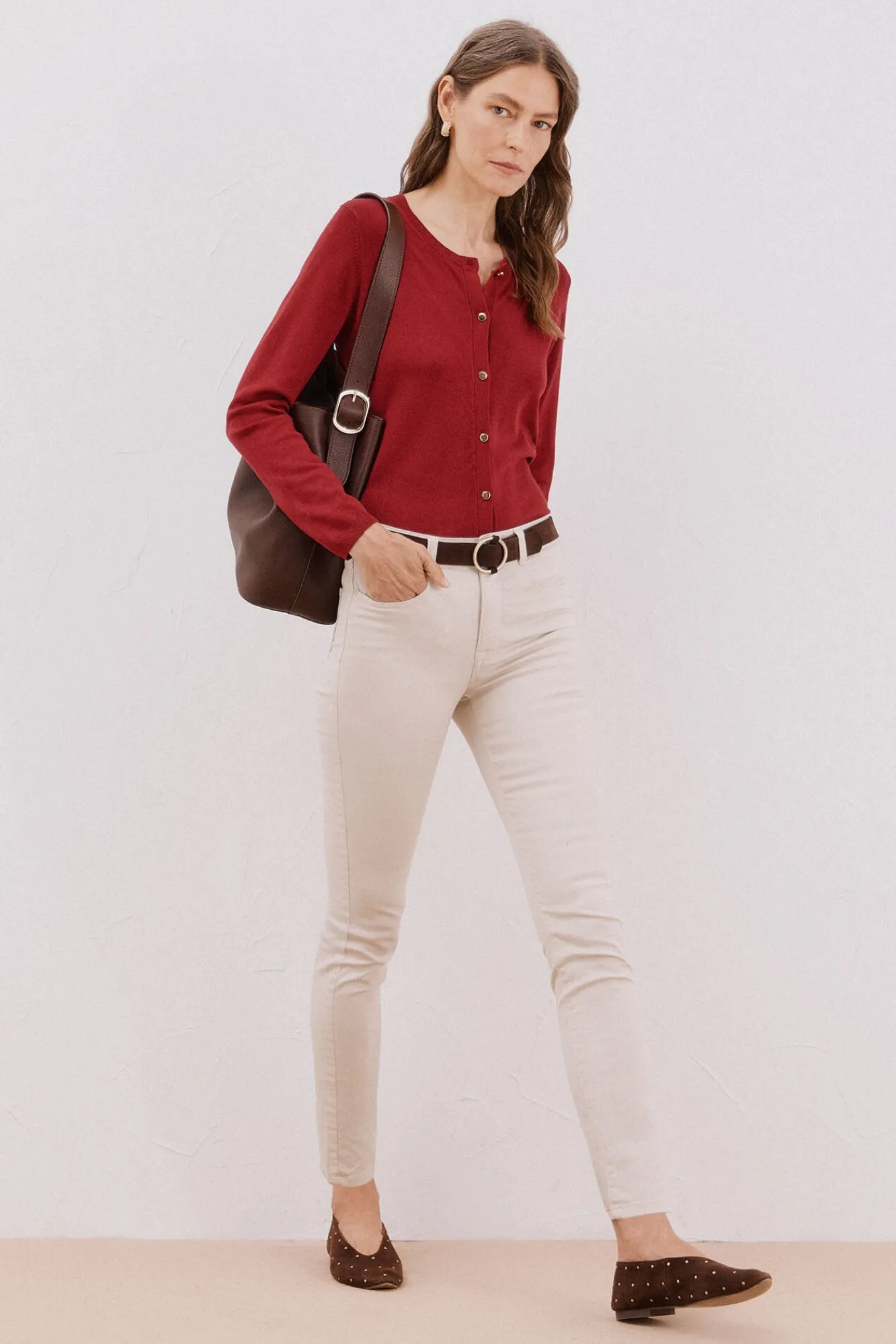 Cortefiel Jeans|Calças-Calças Coloridas Sensational Ecru