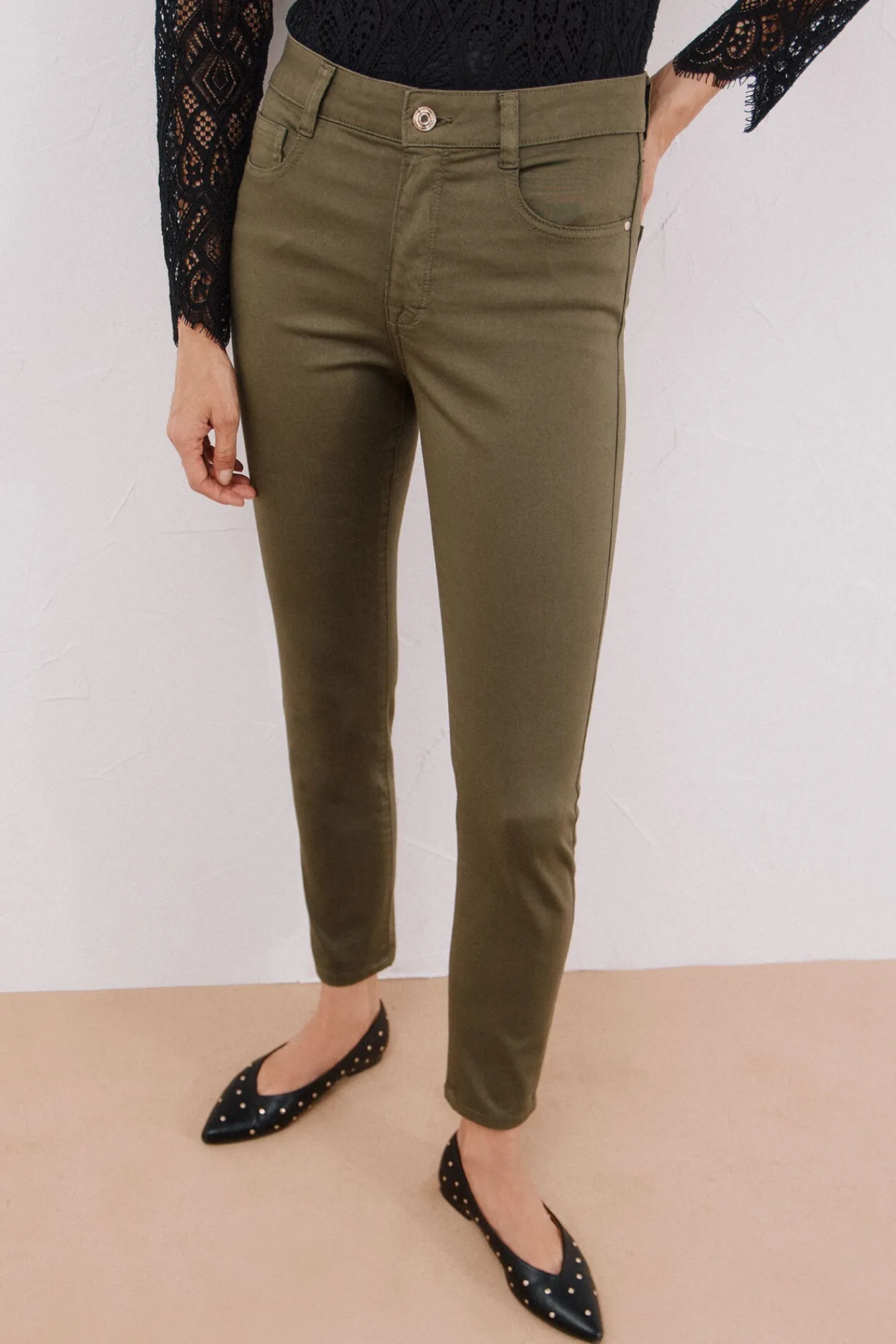 Cortefiel Jeans|Calças-Calças Coloridas Sensational Verde