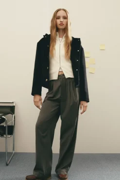 Springfield Calças-Calças com cós elástico cinzento