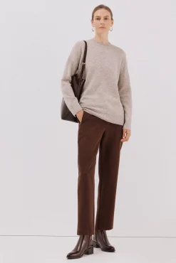 Cortefiel Calças-Calças com zíper Castanho