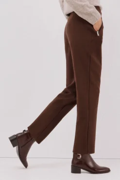 Cortefiel Calças-Calças com zíper Castanho