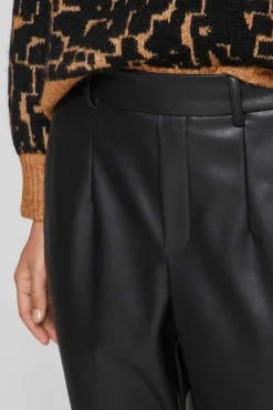 Vila Calças-Calças compridas de polipele Preto