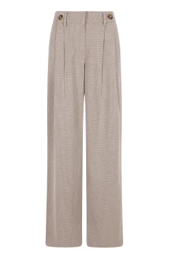 Cortefiel Calças-Calças compridas e largas com pregas Tostado