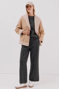 Cortefiel Calças-Calças confortáveis Cinzento