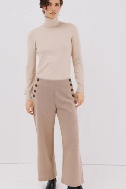 Cortefiel Calças-Calças curtas e largas femininas Tostado