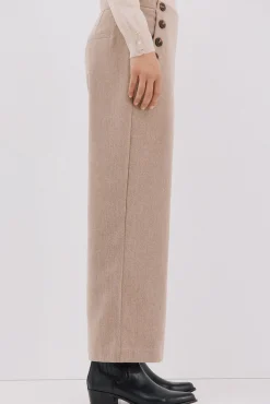 Cortefiel Calças-Calças curtas e largas femininas Tostado