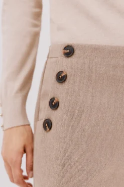 Cortefiel Calças-Calças curtas e largas femininas Tostado