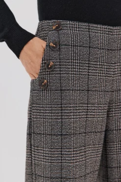 Cortefiel Calças-Calças curtas e largas femininas Cinzento