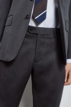 Pedro del Hierro Calças|Calças Clássicas-Calças de alfaiataria lisas e bielásticas Cizento