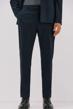 Cortefiel Calças|Calças Clássicas-Calças de algodão micro-xadrez Azul