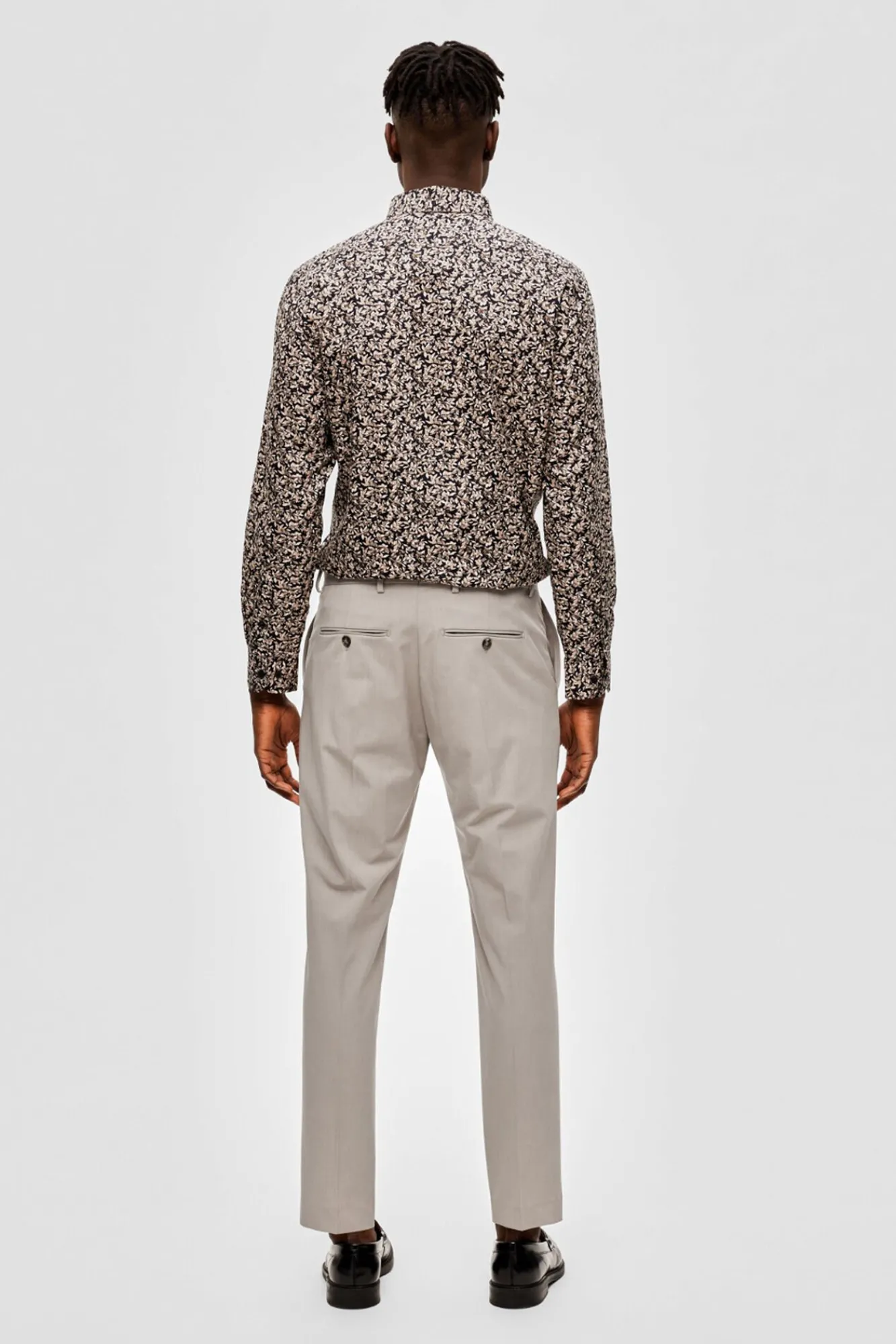 Selected Calças|Calças Clássicas-Calças de fato de corte justo feitas de materiais reciclados. Tostado