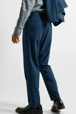 Selected Calças|Calças Clássicas-Calças de fato Slim Fit Azul