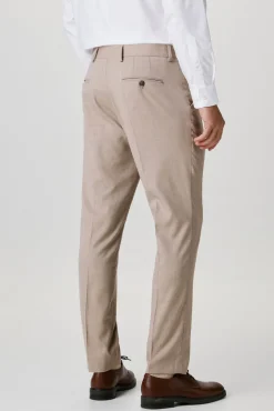 Selected Calças|Calças Clássicas-Calças de fato Slim Fit com lã Castanho