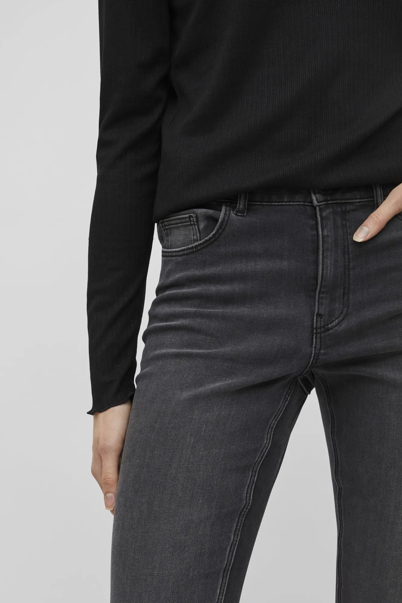 Vila Jeans|Calças-Calças de ganga corte skinny Cinzento