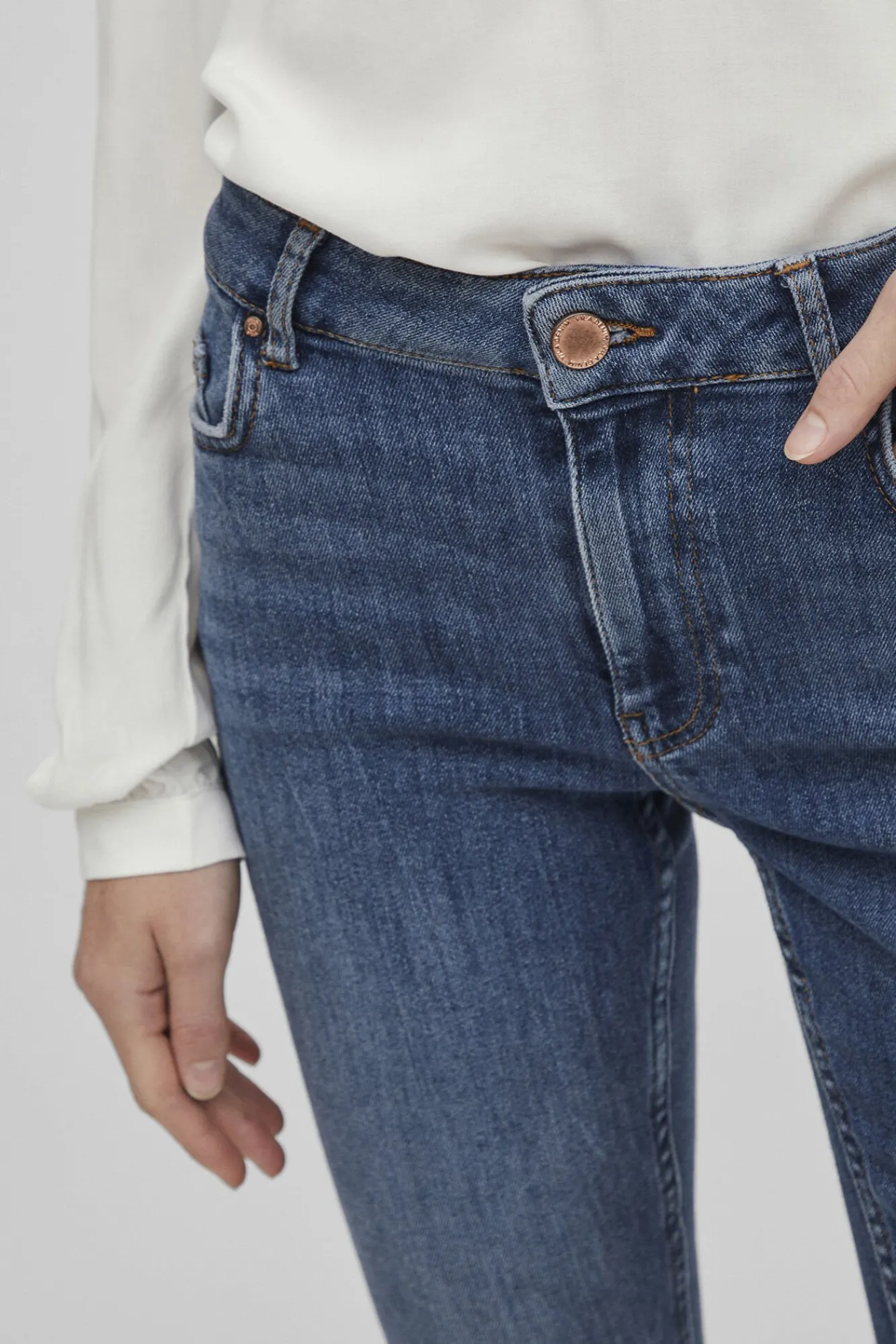 Vila Jeans|Calças-Calças de ganga corte skinny Azul