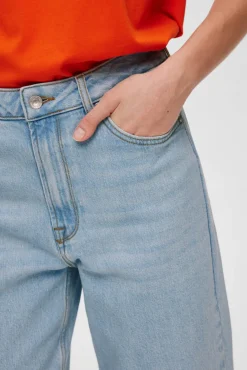 Selected Jeans|Calças-Calças de ganga Wide Leg, confecionadas com algodão orgânico Azul