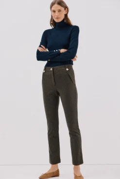 Cortefiel Calças-Calças de malha femininas Castanho