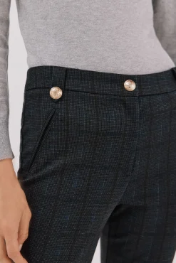 Cortefiel Calças-Calças de malha femininas Azul