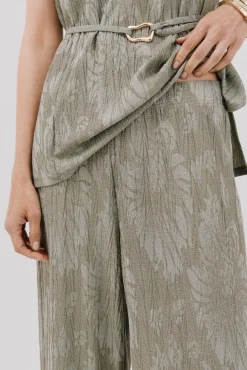 Cortefiel Calças-Calças de malha jacquard Verde