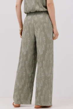 Cortefiel Calças-Calças de malha jacquard Verde