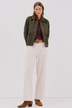 Cortefiel Calças-Calças de mulher Branco