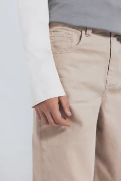 Springfield Kids Calças-Calças de perna larga com 5 bolsos para menino bege