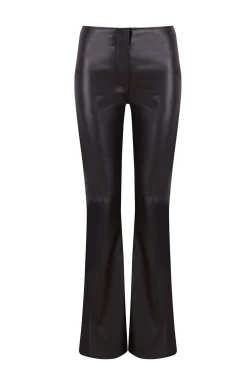 Slowlove Calças-Calças de símile pele. Preto