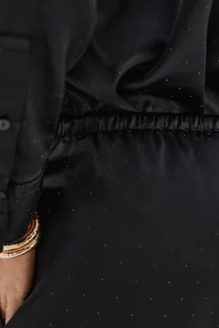 Cortefiel Calças-Calças de strass Preto