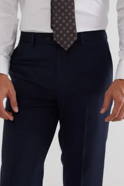 Silbon Calças|Calças Clássicas-Calças de terno elásticas naturais Azul