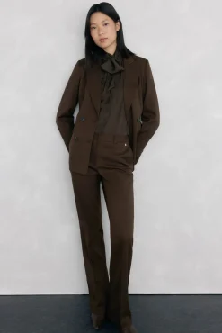 Pedro del Hierro Calças-Calças de terno flare Marrom