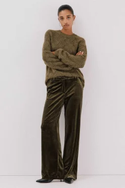 Cortefiel Calças-Calças de veludo Verde