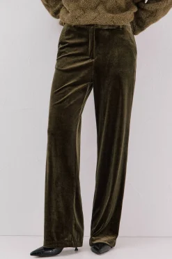 Cortefiel Calças-Calças de veludo Verde