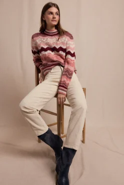 Slowlove Calças-Calças de veludo cotelê Ecru