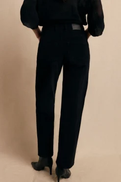 Slowlove Calças-Calças de veludo cotelê Preto