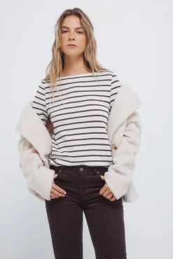 Springfield Calças-Calças de veludo cotelê com boca de sino baixa castanho