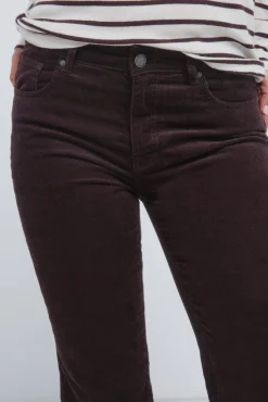 Springfield Calças-Calças de veludo cotelê com boca de sino baixa castanho