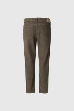 Pepe Jeans Calças-Calças de veludo cotelê slim com cinco bolsos castanho