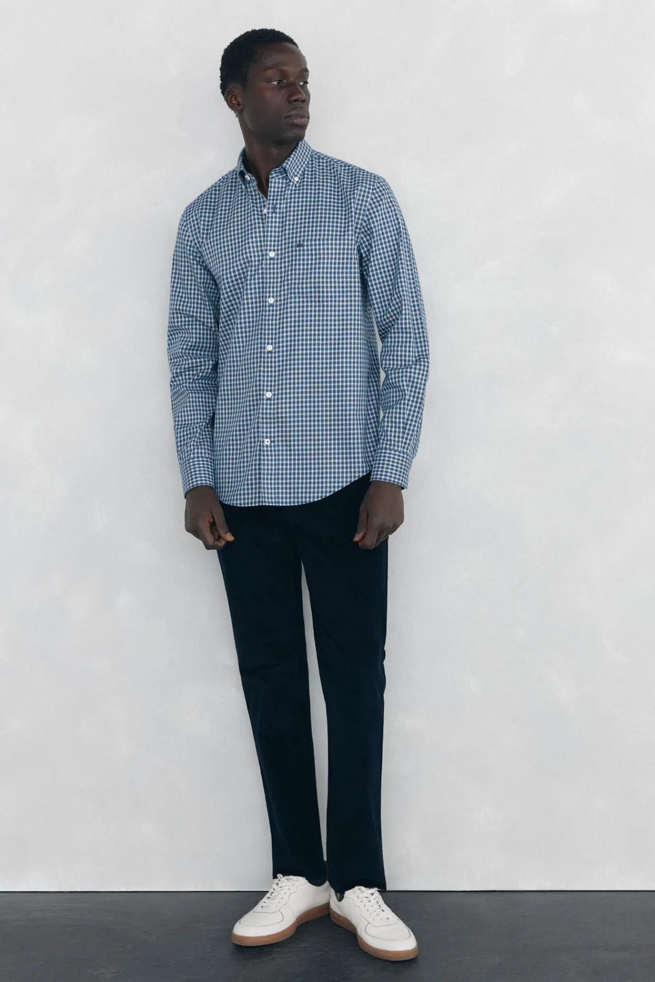 Pedro del Hierro Calças-Calças de veludo slim fit com 5 bolsos Azul