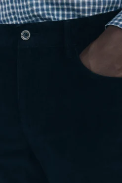 Pedro del Hierro Calças-Calças de veludo slim fit com 5 bolsos Azul