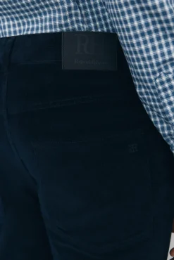 Pedro del Hierro Calças-Calças de veludo slim fit com 5 bolsos Azul