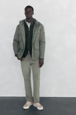 Pedro del Hierro Calças-Calças de veludo slim fit com 5 bolsos Verde