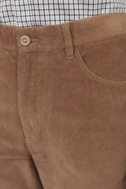 Pedro del Hierro Calças-Calças de veludo slim fit com 5 bolsos Marrom