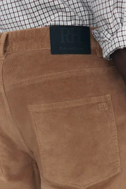 Pedro del Hierro Calças-Calças de veludo slim fit com 5 bolsos Marrom