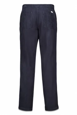 OOTO Calças-Calças de veludo veludo com elástico Azul